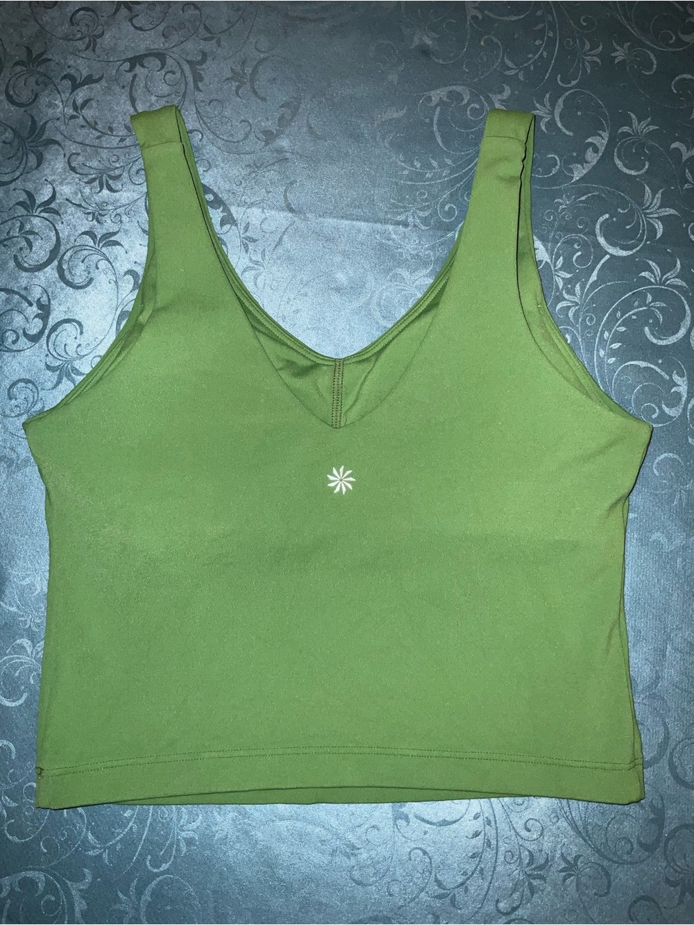 Athleta Transcend V Neck Long Line Crop Sports Bra in Alpine xs - Picture 3 of 7